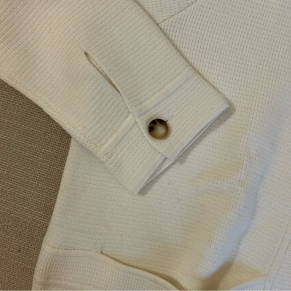 BEST Sezane Will Knit Jacket - Ecru Ivory French Cotton French Causal - Picture 8 of 12